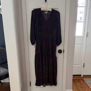 Chic Long Sleeve Dress in Black and Brown